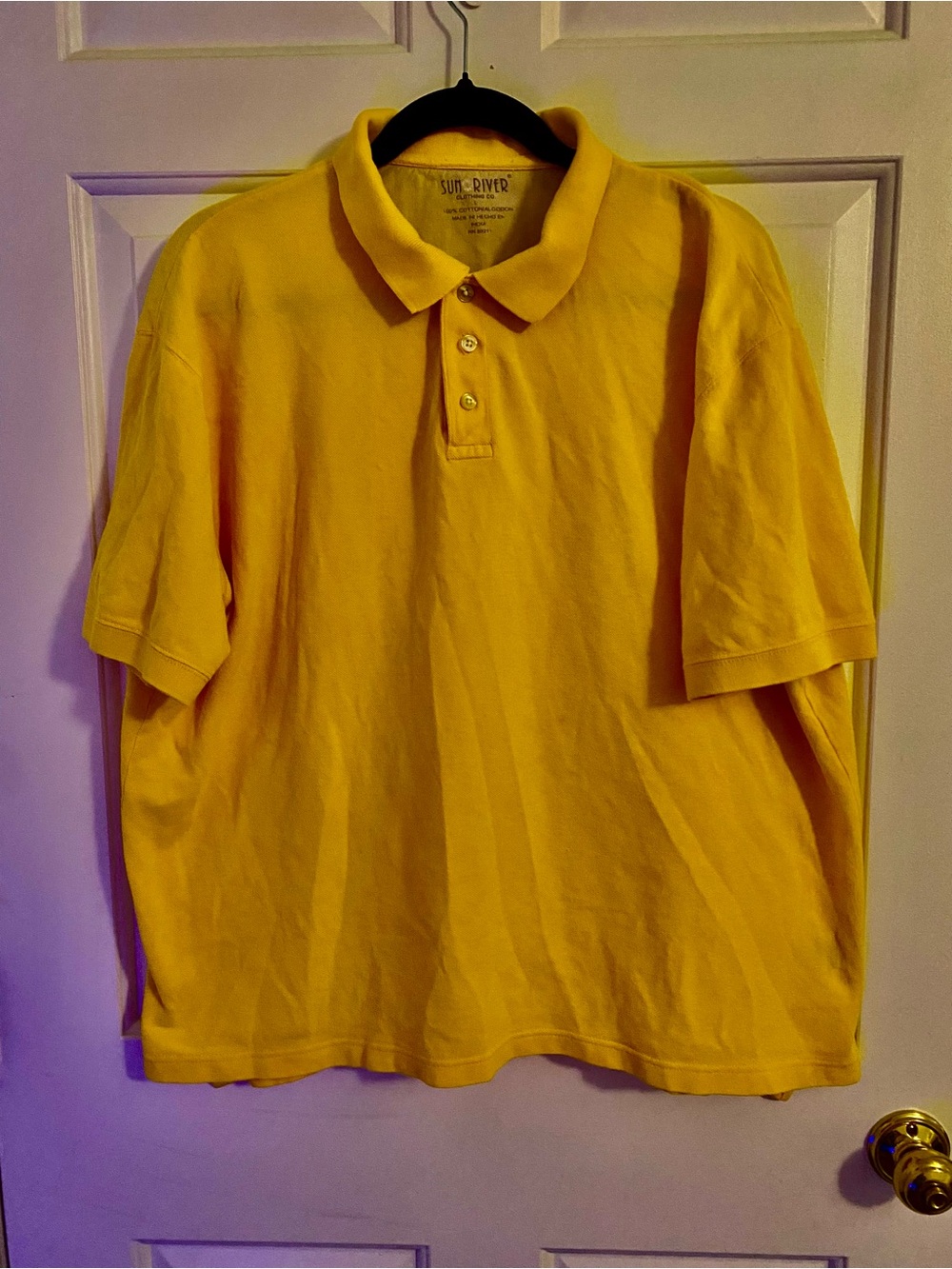 Men's Yellow Cotton Polo Shirt